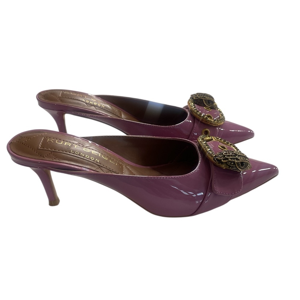 Kurt Geiger Mauve Pink kitten Heels,Embellished crystal buckle,7 - Picture 3 of 8